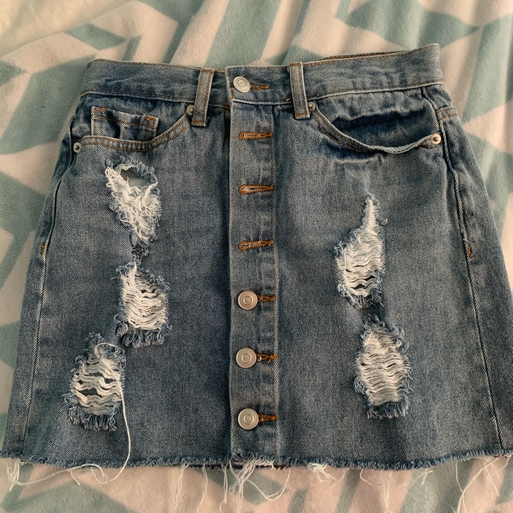 Ripped Denim Skirt!